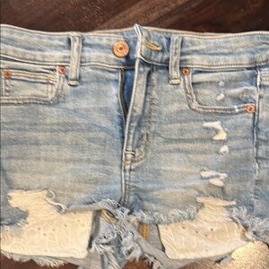 American Eagle Outfitters Blue Cut-Off Jean Shorts
